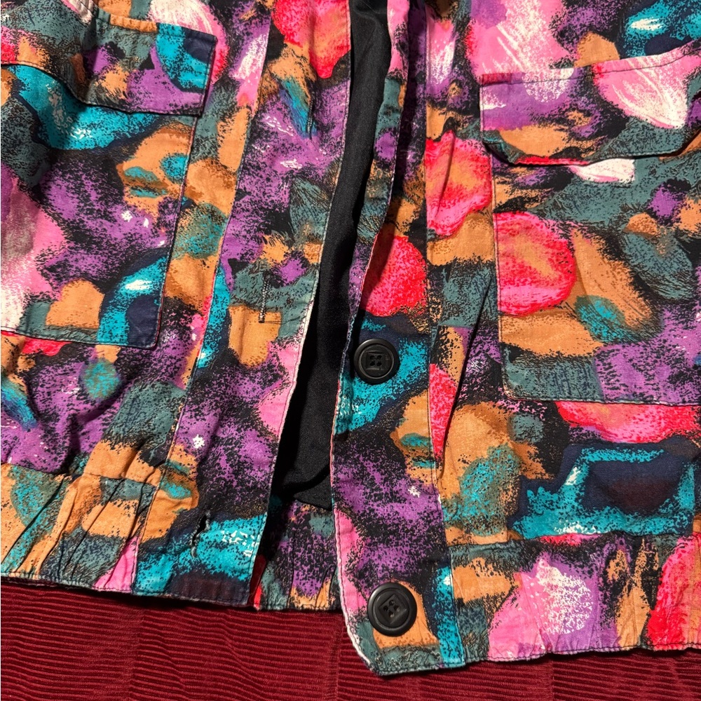 Colorful Gdt Abstract Pattern Jacket Vintage - image 2